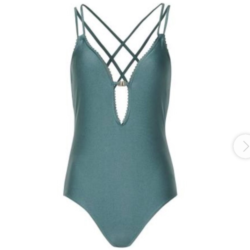 Reiss Amara Blue Monokini One Piece Swimsuit M